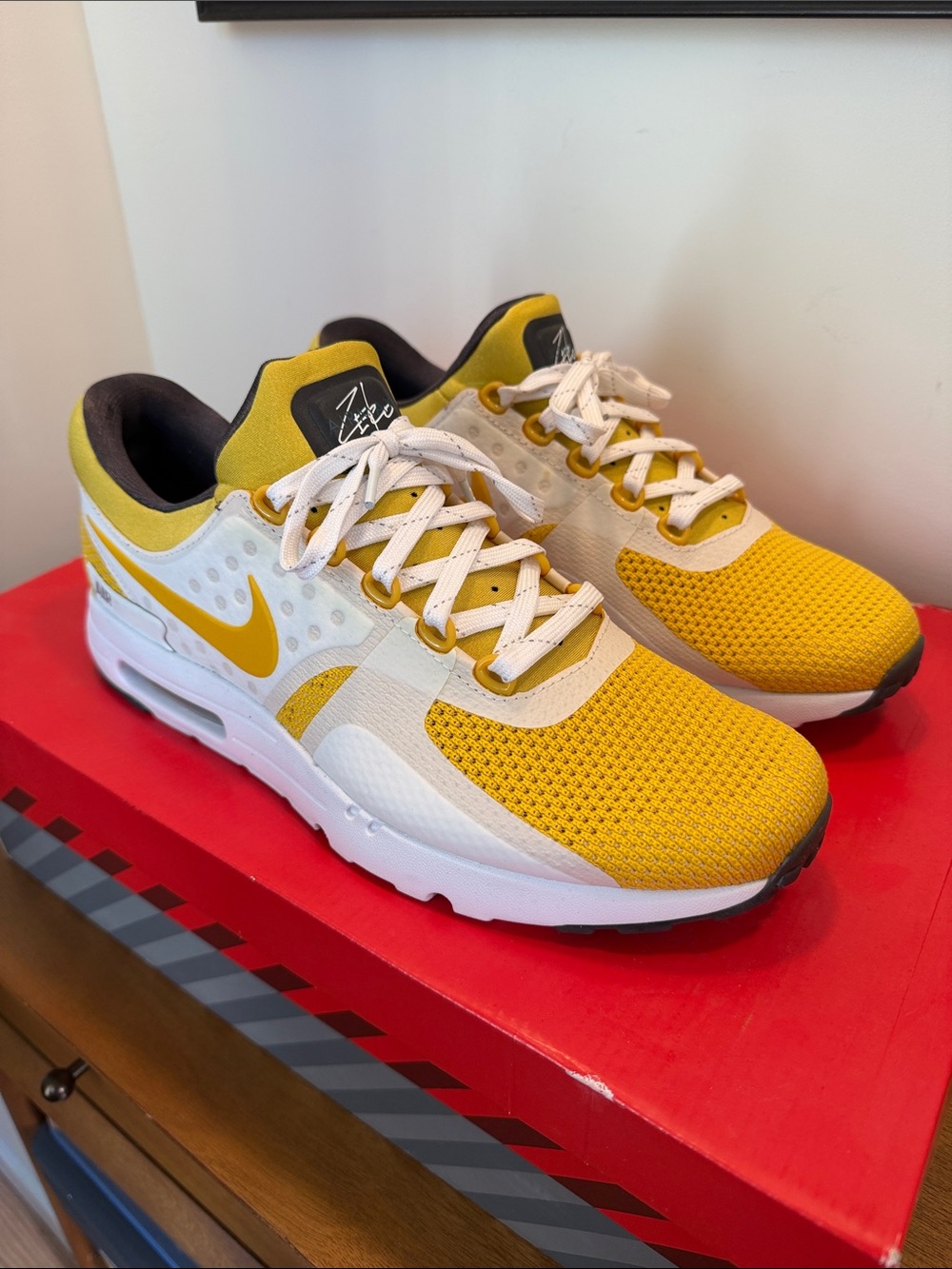 Nike Air Max Zero QS “Tinker Sketch” Yellow White Mesh Running Sneakers